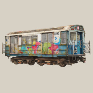 NYC Graffiti Car No. 3001 – Urban Watercolor Tribute Design