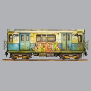 NYC Graffiti Legacy – Subway Car N531 Watercolor Design